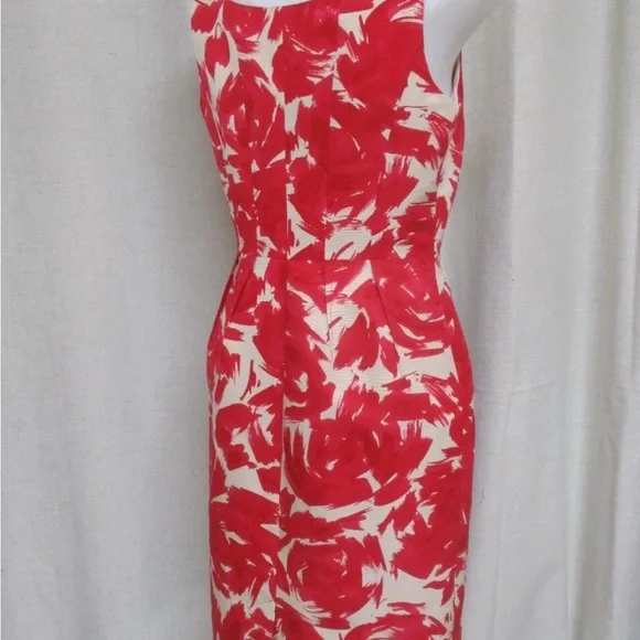 LK Bennett Red and White Floral Midi Dress - Picture 5 of 15